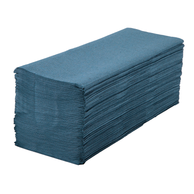 112032 Blue Interfold 1ply Hand Towels