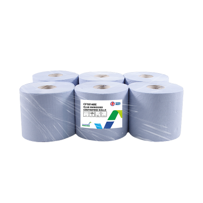 BCF1814E2 Blue Embossed Centrefeed  500 Sheet 2ply